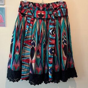 Mix Nouveau   Skirt  Multicolored geometric, print    Size M  NWOT